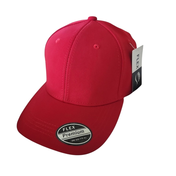 Men's Flex Fit Athletic Premium Red Cap - Picture 1 of 6